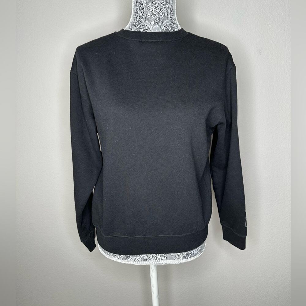 SKECHERS Womens Casual Black Logo Crew Neck Pullover Sweatshirt Size XS - Picture 4 of 8